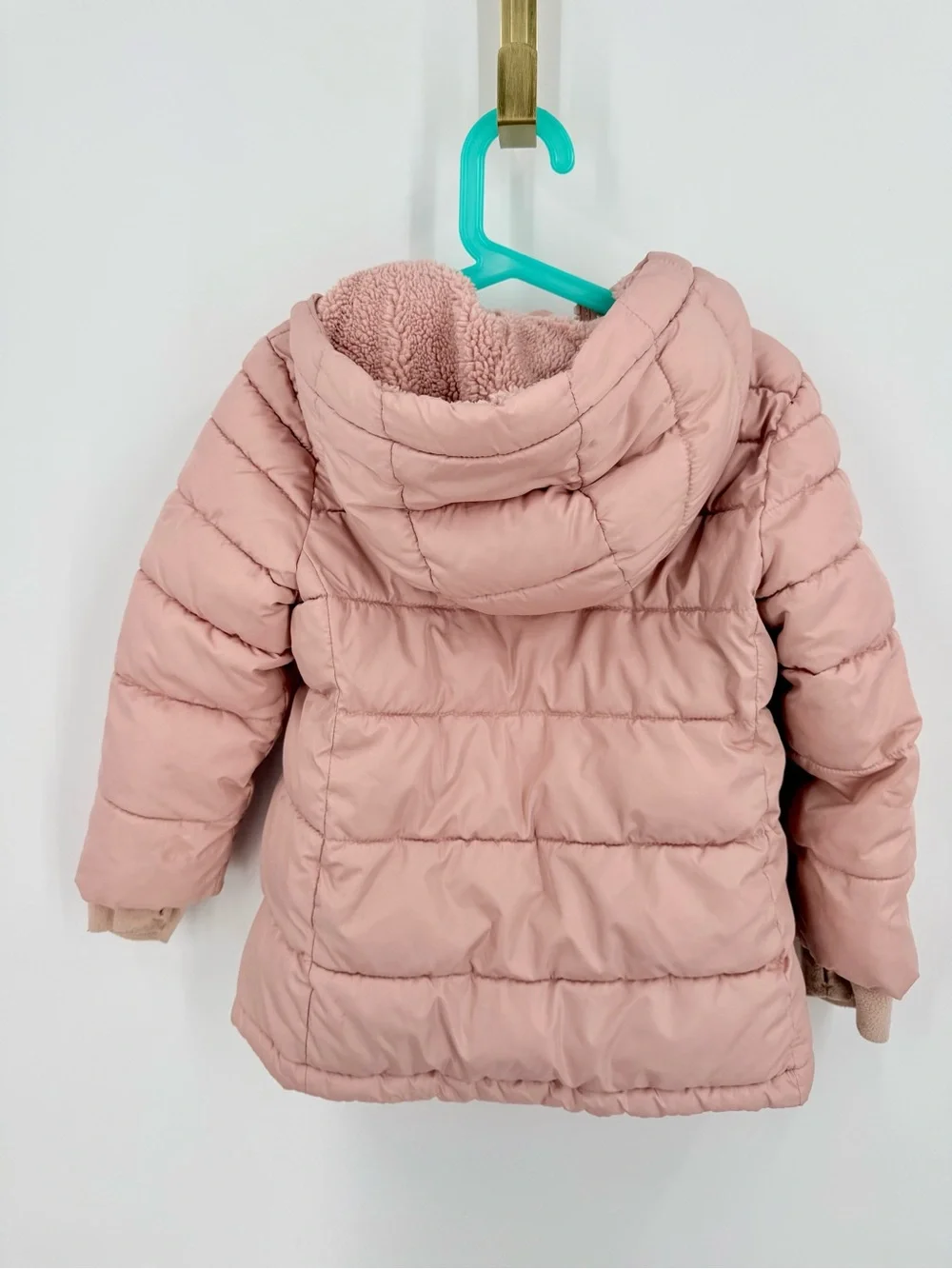 GAP Kids Hooded Puffer Jacket - Dusty Pink